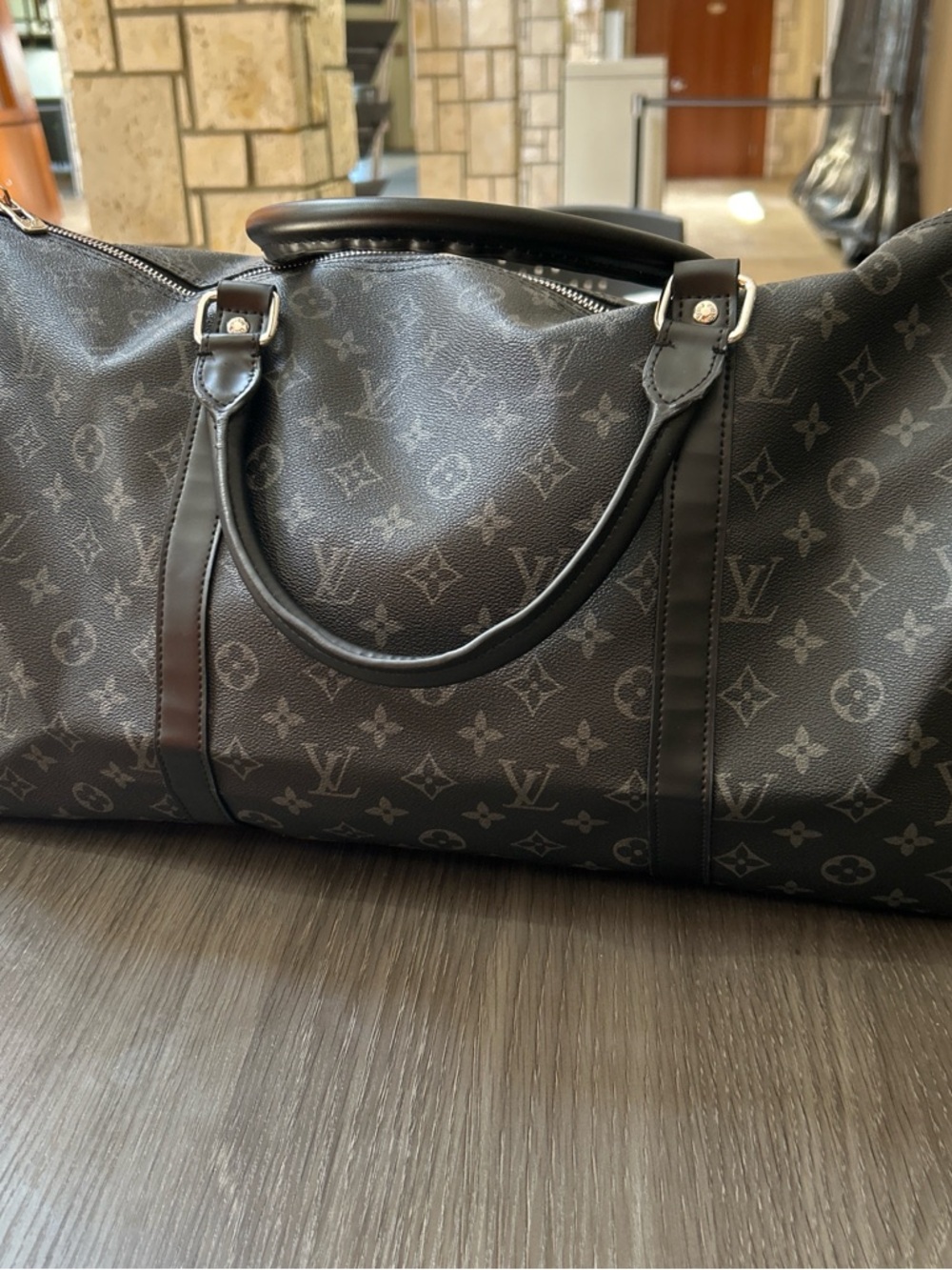 Louis Vuitton Brown Black Monogram Duffel Bag
